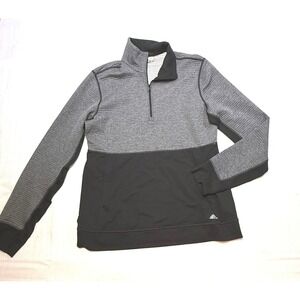 Adidas ClimaLite Quarter Zip Pullover Sweatshirt Womens Size L Gray Black